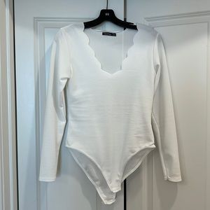 BooHoo White Bodysuit